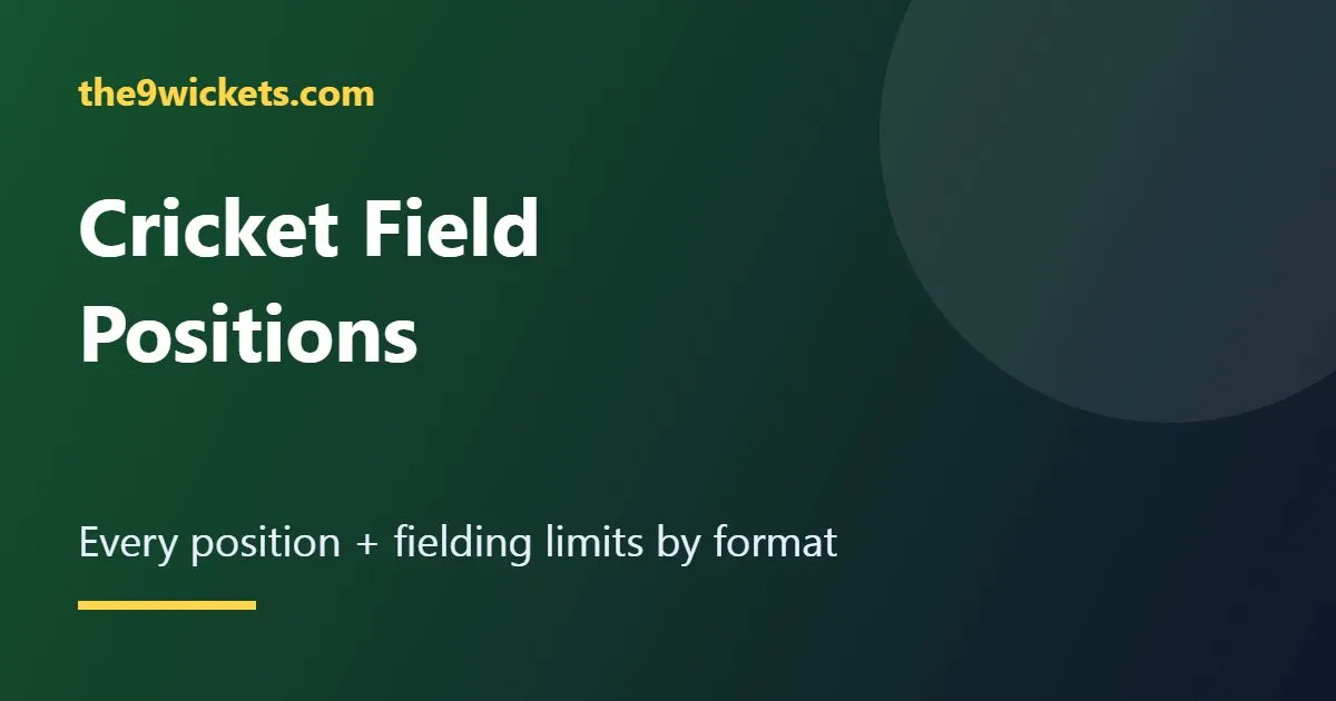 Cricket Field Positions Explained: Every Position and Fielding Rules